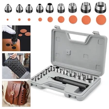 11Pcs Replaceable Leather Hole Punch Kit for DIY Crafting, Leather, and Gaskets