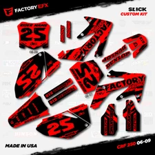 Black & Red Slick Racing Graphics Kit fits Honda CRF250R 06-09 Crf 250 Crf250