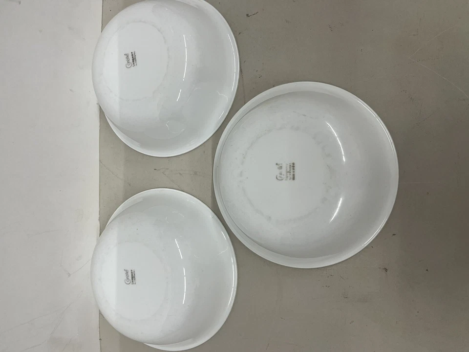 3 Vintage Corelle Livingware 10-Ounce Dessert Bowl   Winter Frost White - Image 3 of 3