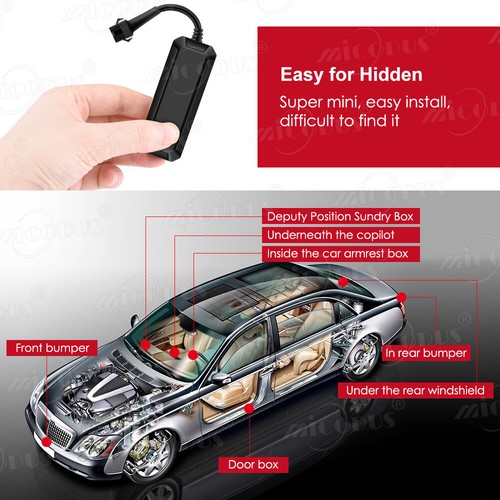 MiCODUS Mini Motorcycle GPS Tracker MV710 8-95V Cut Off Fuel Overspeed ACC Alert - Picture 3 of 17