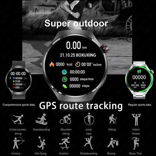 GT4 Pro Wasserdichte Smartwatch NFC GPS Tracker Bluetooth Anruf Männer Frauen - Afbeelding 10 van 21