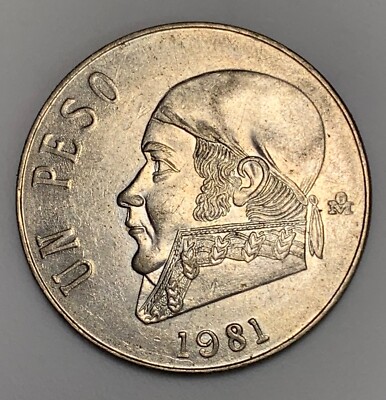 1981 Mexico Un 1 Peso - Nice Coin - (608)