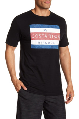 Rip Curl Men's S Tee T-Shirt Short Sleeve Black Costa Rica Heather 100% Cotton 
