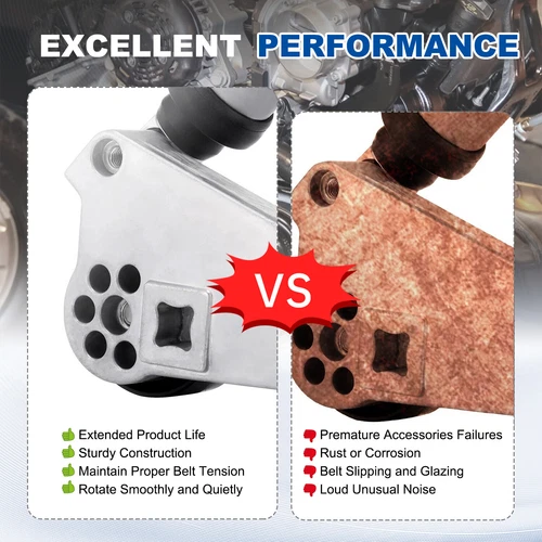 V-Ribbed Belt & Tensioner & Idler Pulley Kit for 2012-2018 JEEP Wrangler JK 3.6L - Picture 4 of 22