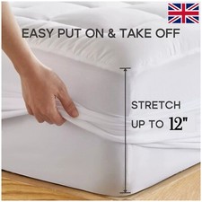 EXTRA DEEP MATTRESS PROTECTOR QUILTED MATRESS FITTED BED COVER DOUBLE KING SIZE