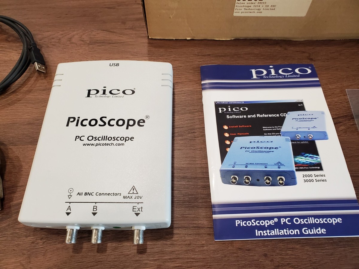 PicoScope 3204 USB Oscilloscope with Software CD & Power Supply 