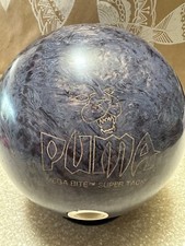 EBONITE PUMA MEGA BITE SUPER TACK BOWLING BALL SMOKE GRAY BLACK DESIGN 15.6 LB