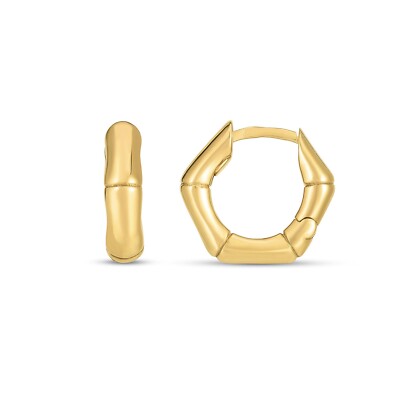 14 Karat Gelbgold Bambus Huggie Creolen