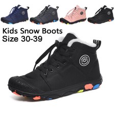 Kids Warm Hiking Boots Waterproof Running Barefoot Shoes for Trekking Climbing