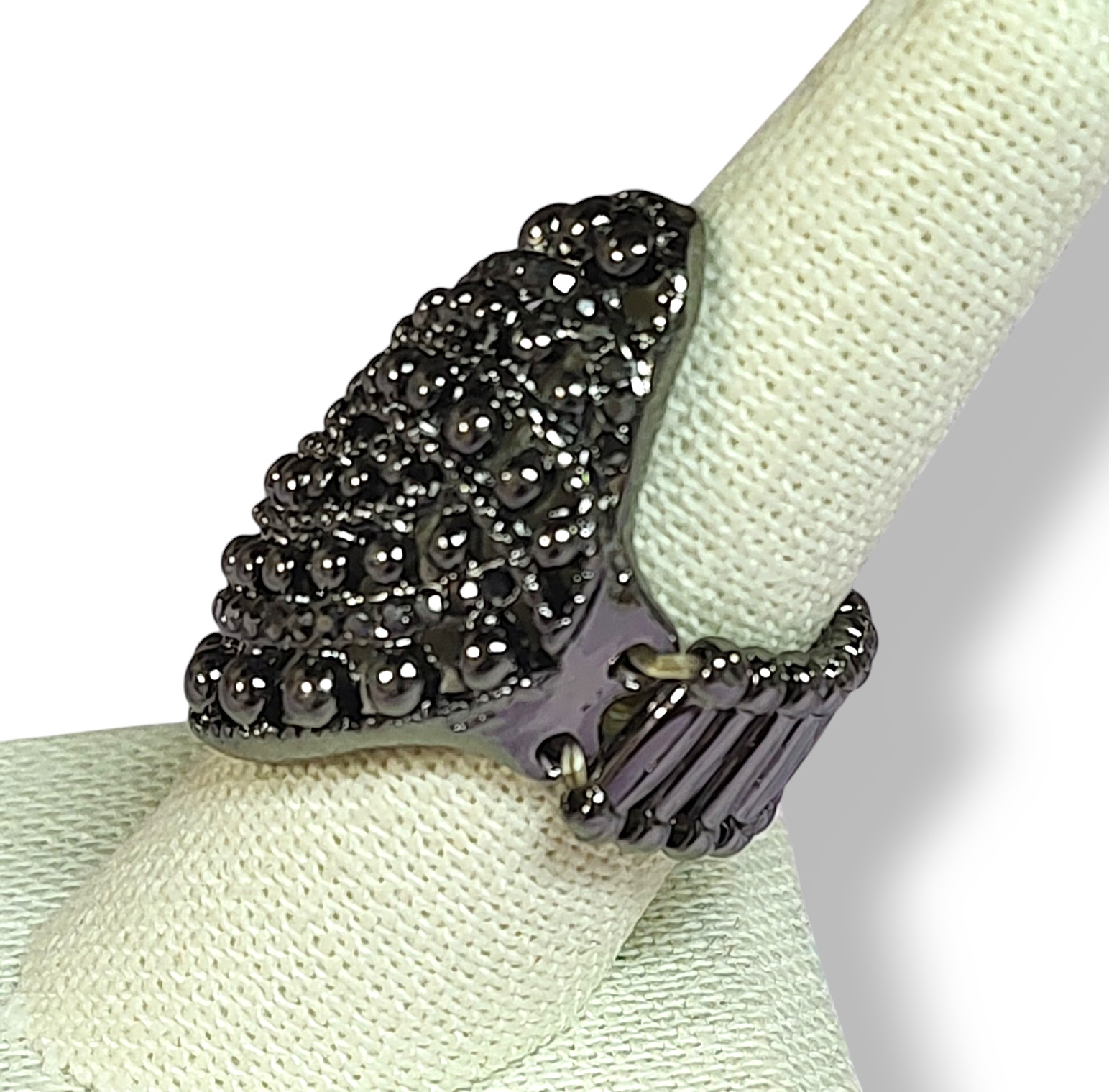 Adjustable Gunmetal Chunky Statement Ring - image 4