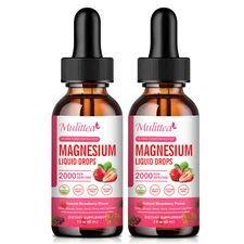 2Bottles Magnesium Liquid Drops ,Improve Bone, Teeth,Immune, Nerve,Sleep 2000MG