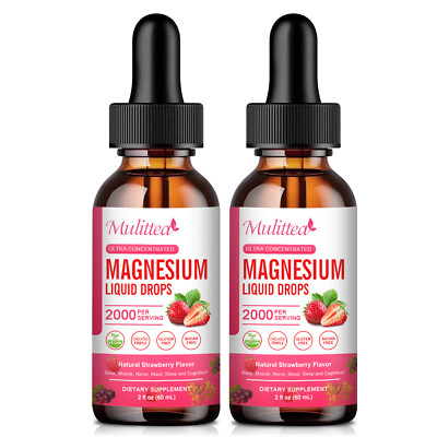 2Bottles Magnesium Liquid Drops ,Improve Bone, Teeth,Immune, Nerve,Sleep 2000MG