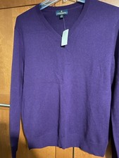 328 Brooks Brothers men's Cashmere V-Neck Purple Sweater Sz S