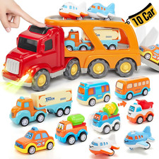 Jouet Voiture Pour Enfant 2 à 4 Ans, 10 PCS Camion Jouet Avec Sons Et Lumières P