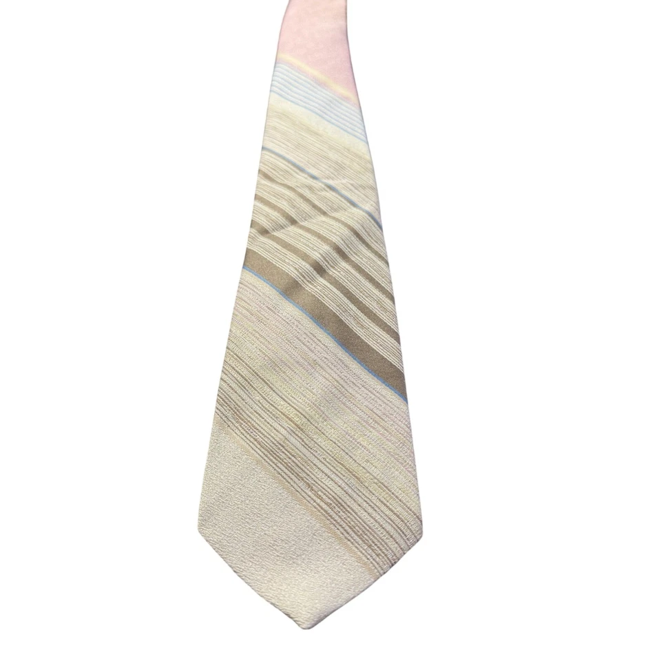 Коричневый розовый галстук в полоску Wembley классический бизнес повседневный карьера интервью - Изображение 3 из 4