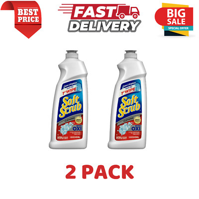 Soft Scrub Multi-Purpose Cleanser with OXI, Surface Cleaner, 24 Ounce. 2 PACK