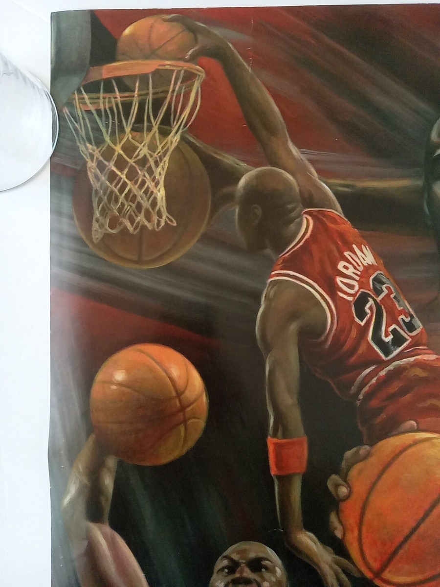Original Michael Jordan Chicago Bulls Vintage Poster MJ