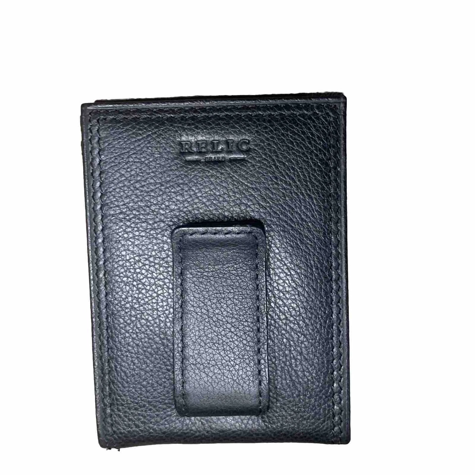 New Relic Mens Black Slim Bifold Genuine Leather with Card Slots - Image 4 of 4