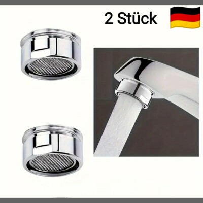 2x Strahlregler Universal Wasserhahn Wassersparer  Anti Kalk Sieb Aufsatz Filter