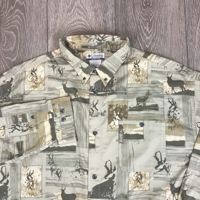 Columbia River Lodge Deer Hunting Buck Men's XL Long Sleeve Button Shirt