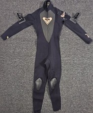 Roxy Syncro 3/2mm Full Wetsuit Back Zip Steamer Surf Black Womens Size 4