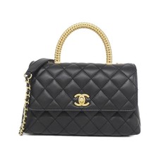 Chanel Calfskin Shoulder Bag Women Black One Size 651104
