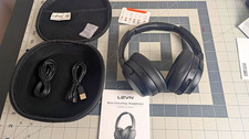 Black Over-Ear Wireless Bluetooth Noise Cancelling Headphones w/ Case