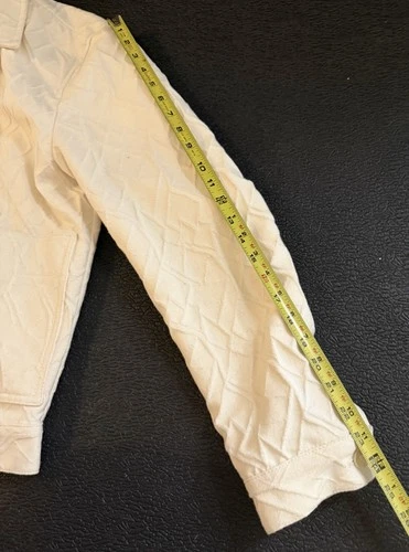 Zara White/Cream Quilted Button-Front Collared Jacket w/ Pockets Men’s Size S image 8