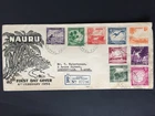 NAURU 1954 SET ON FIRST DAY ILLUSTRATED REG COVER TO AUSTRALIA