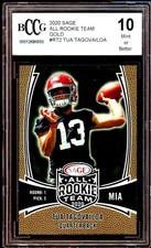 Tua Tagovailoa Rookie Card 2020 Sage All Rookie Team Gold #Rt2 BGS BCCG 10. rookie card picture