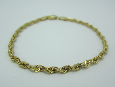 ATEMBERAUBENDES 10K GELBGOLD (7'') SEIL KETTE ARMBAND 1,7G