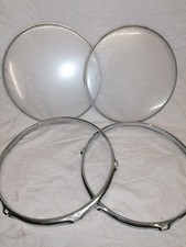 2 Spannreifen 12" für Trommel incl. Fell TomTom Schlagzeug Drumset