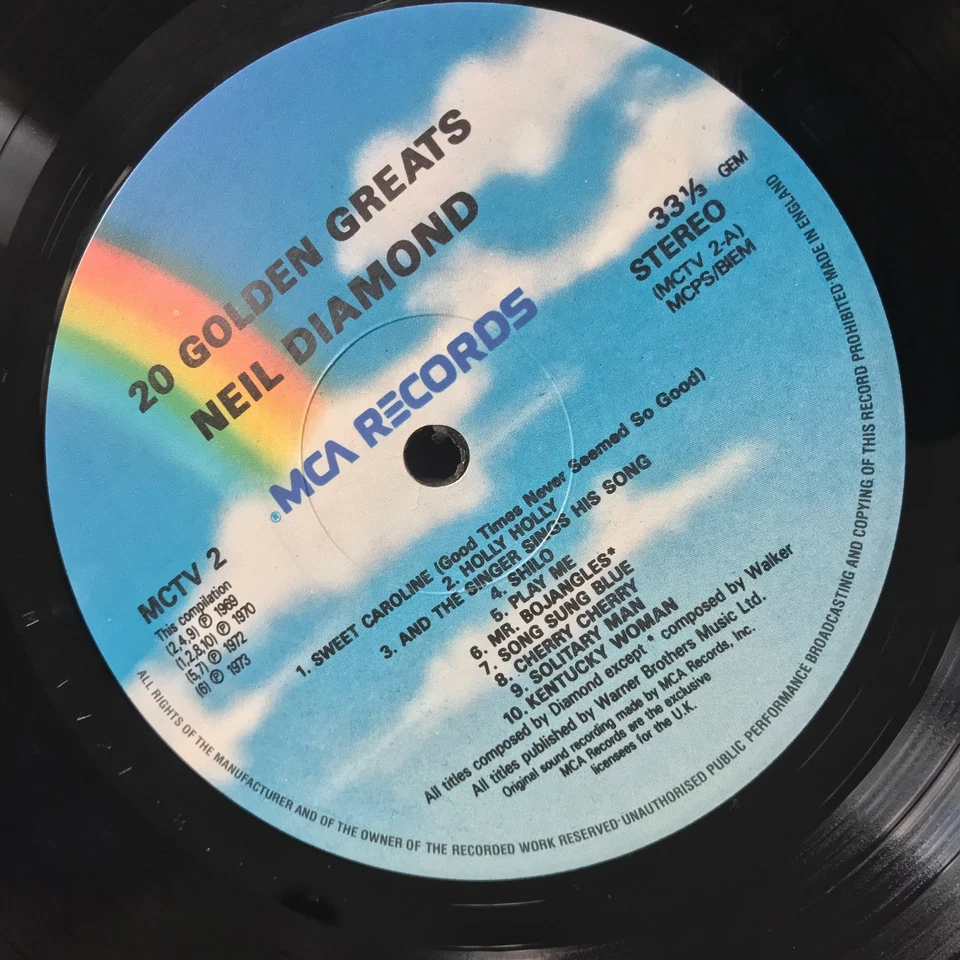 Neil Diamond – 20 Golden Greats Vinyl LP Compilation - Sweet Caroline - Image 3 of 4