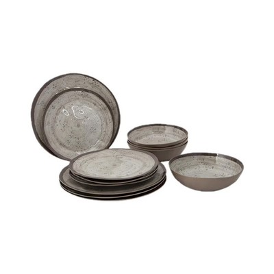 Bo-Camp Halo Melamin-Geschirr-Set Essgeschirr Teller Schale 12tlg. 1784821