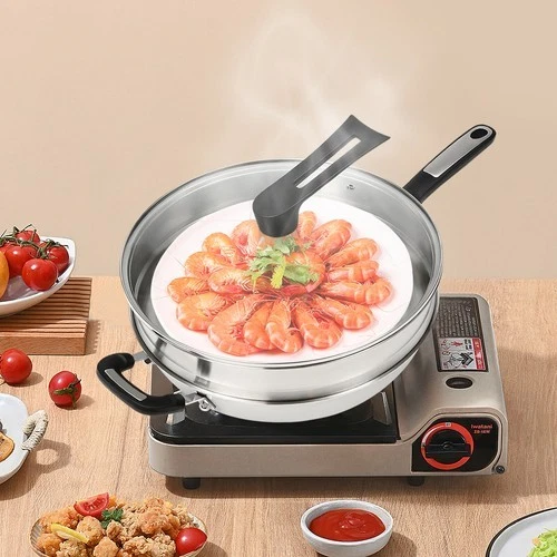 Honeycomb Stainless Steel Steamer Pot Cooking Nonstick Wok Pan Snack Bars W/Lid