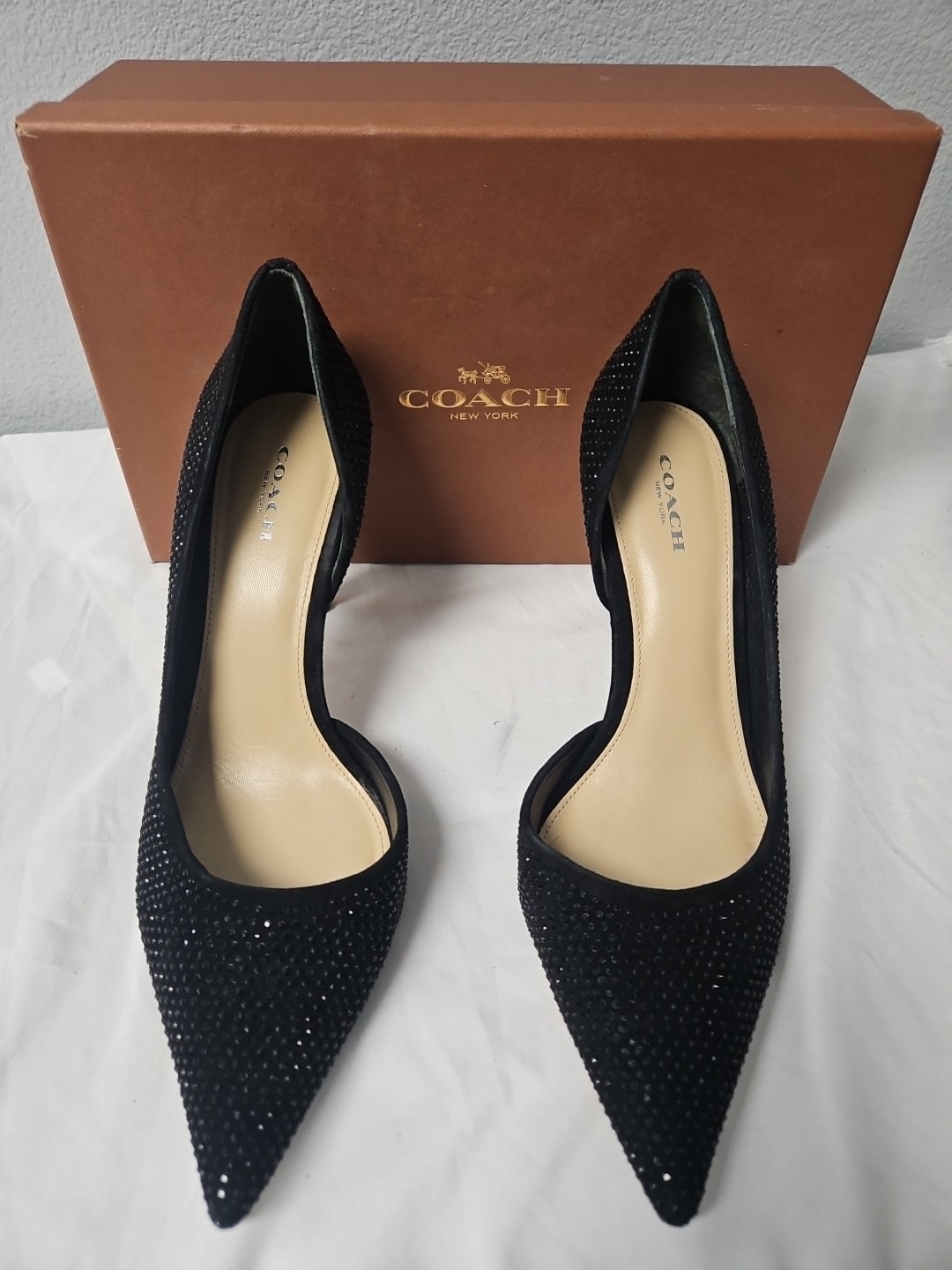 Coach Tibby black embellished pumps size 9.5 B