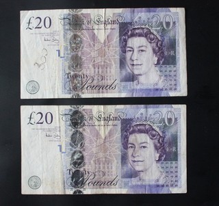 2 x 20 pounds england