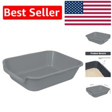 Durable Large Cat Litter Tray - Low Entry Design for Easy Access - 20"L x 15.5"W