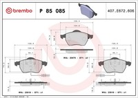 Bremsbelagsatz Scheibenbremse Xtra Line Brembo P 85 085X FüR 3B2 Seat Passat A6