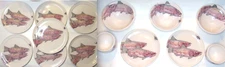 Studio Pottery 7 SALMON Dinner Plate Handmade Ceramic + 7 pc Tea Breakfast Set