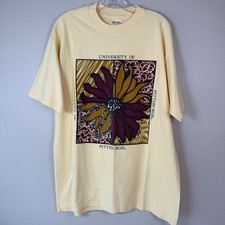 Vintage University of Pittsburgh Floral Graphic T-Shirt Cotton Exchange Large