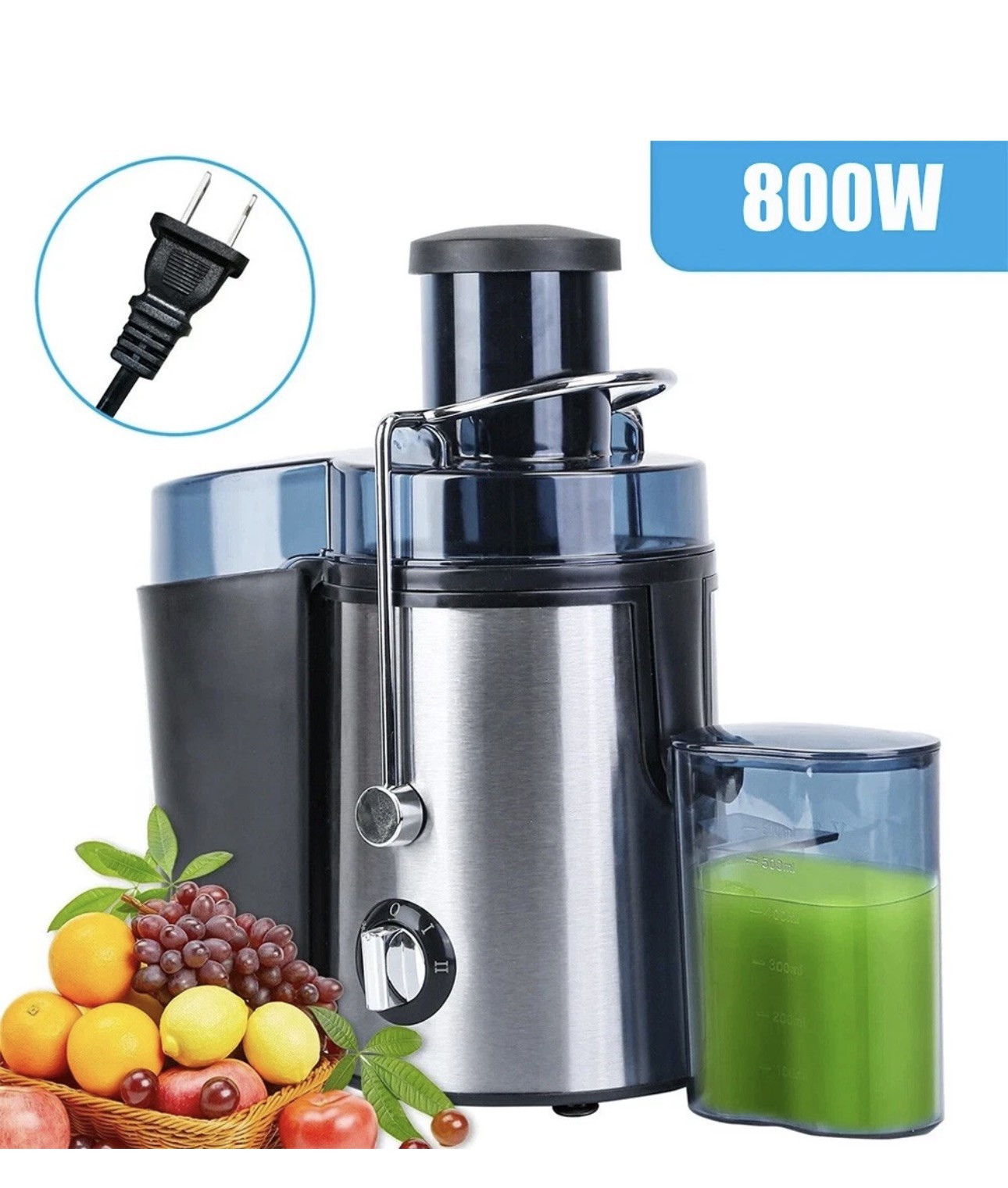 800W Electric Juicer Fruit Veg Blender Cucumber Carrot Orange Juice Machine NEW