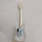 Acrylic Electric Guitar Crystal Transparent Guitar Rosewood Fretboard Blue Light — photo 6