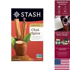 Luxury Chai Spice Black Tea 20 Gluten-Free Teabags for a Cozy Moment