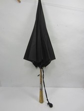 Antique Black Umbrella w/Goldplated Mother of Pearl Handle