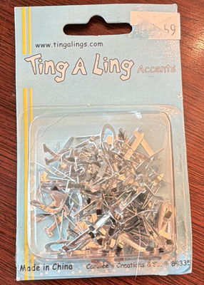 #ad Ting A Ling Accents Metal Alphabet Brads Silver Scrapbooking 8335 $5.87