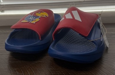 adidas X NCAA Lightblaze Slides Kansas Jayhawks Royal Red Blue Men's Size 10