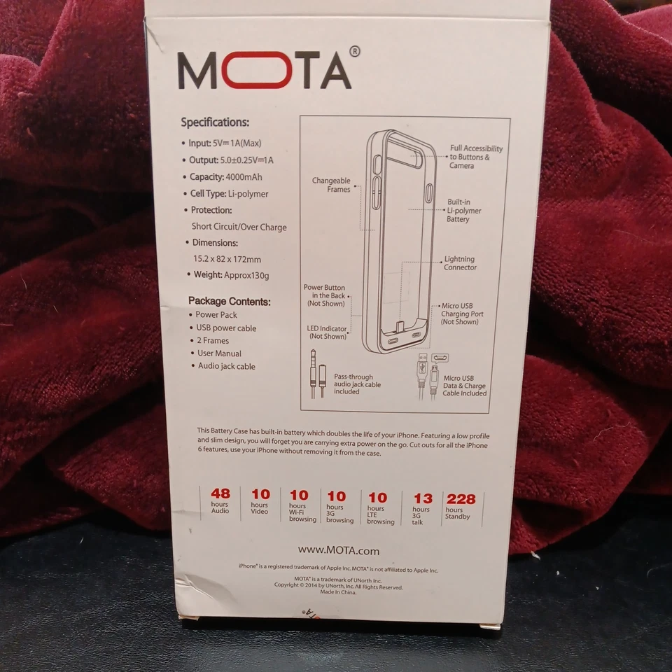 Funda Mota iPhone 6 Plus con Cargador de Batería Nueva en Caja 1P Foto 2 de 4