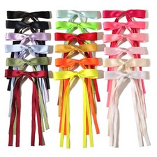LFOUVRE Bow Hair Clips with Tassels and Long Tails - 18pcs Hair Accessories