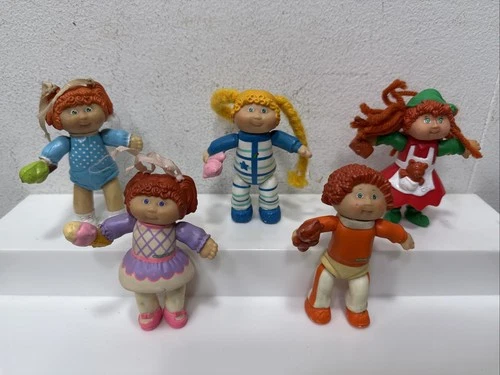 Vintage Cabbage Patch Kids Lot of 5 Mini Posable 3.5” Figures 1984